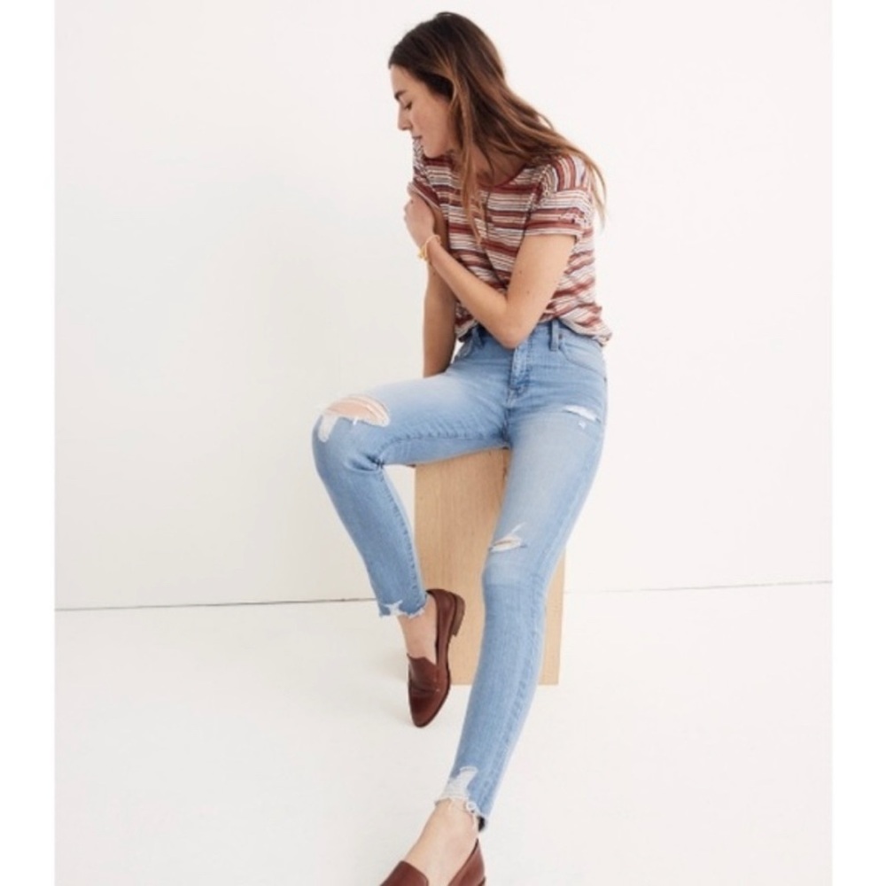 Madewell 9" High-Rise Skinny Jeans, Distressed Hem